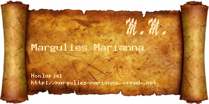 Margulies Marianna névjegykártya